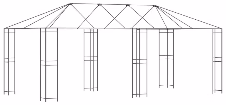 Struttura Gazebo 6 x 3 m Nero Acciaio