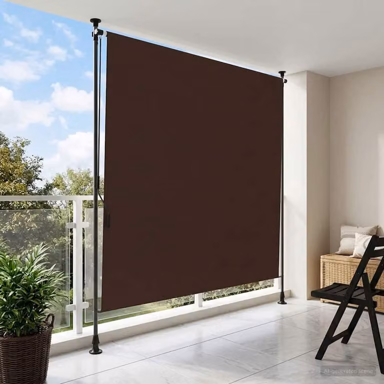 Tenda a Rullo Esterna vidaXL in Poliestere e Alluminio, Marrone, L 200 cm x H 275 cm