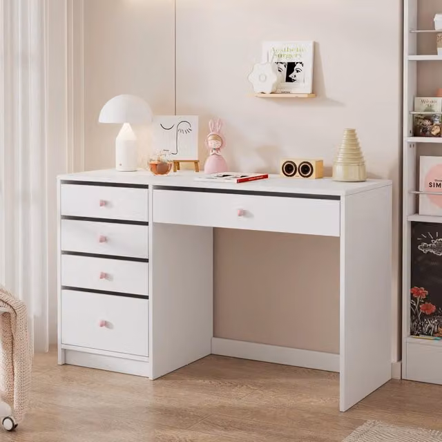 Scrivania per bambini Minimal con cassetti bianca L: 120 cm, P: 45 cm, H: 74 cm – 1