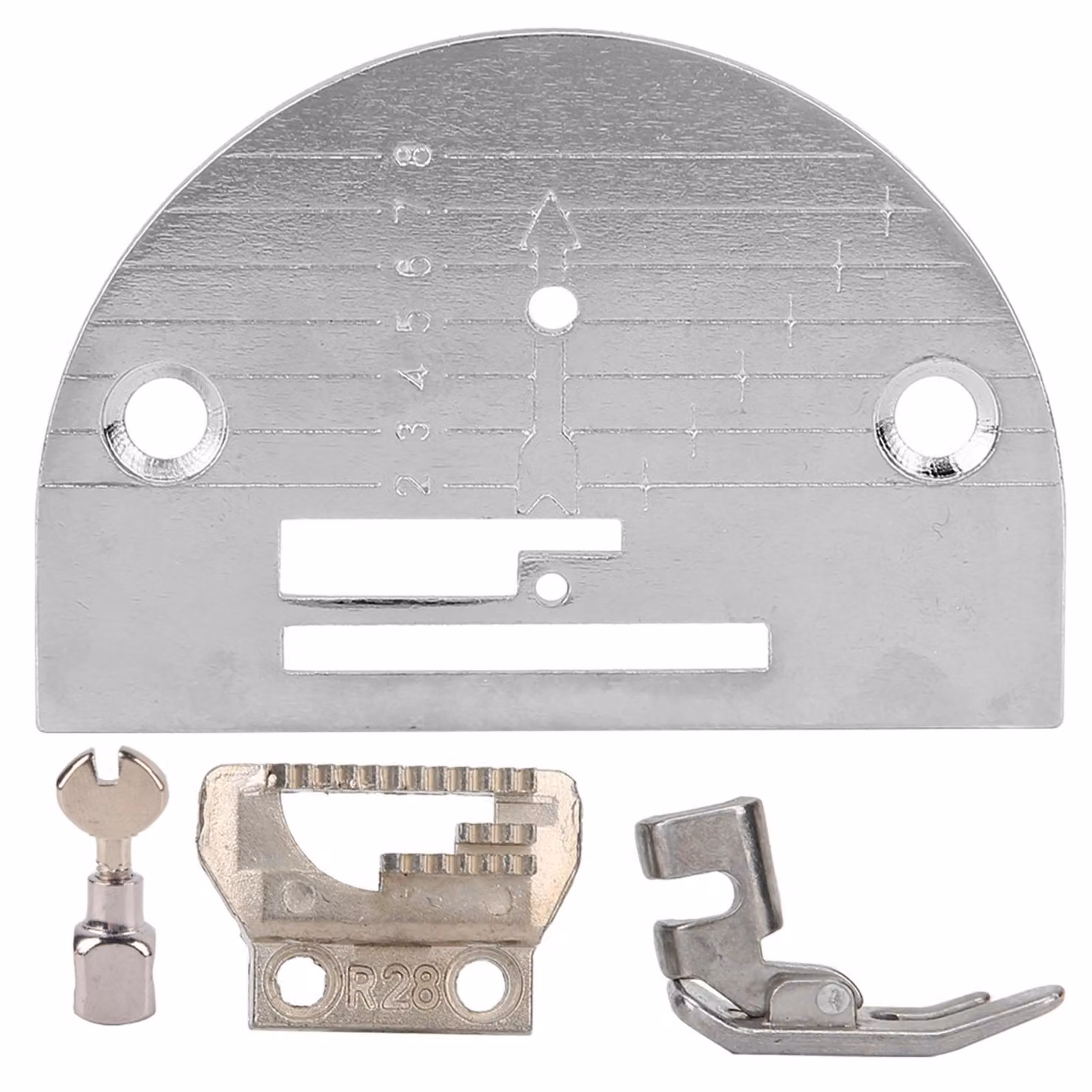 Morsetto metallico per placca ago, set pressa a dente di sega per macchine da cucire domestiche