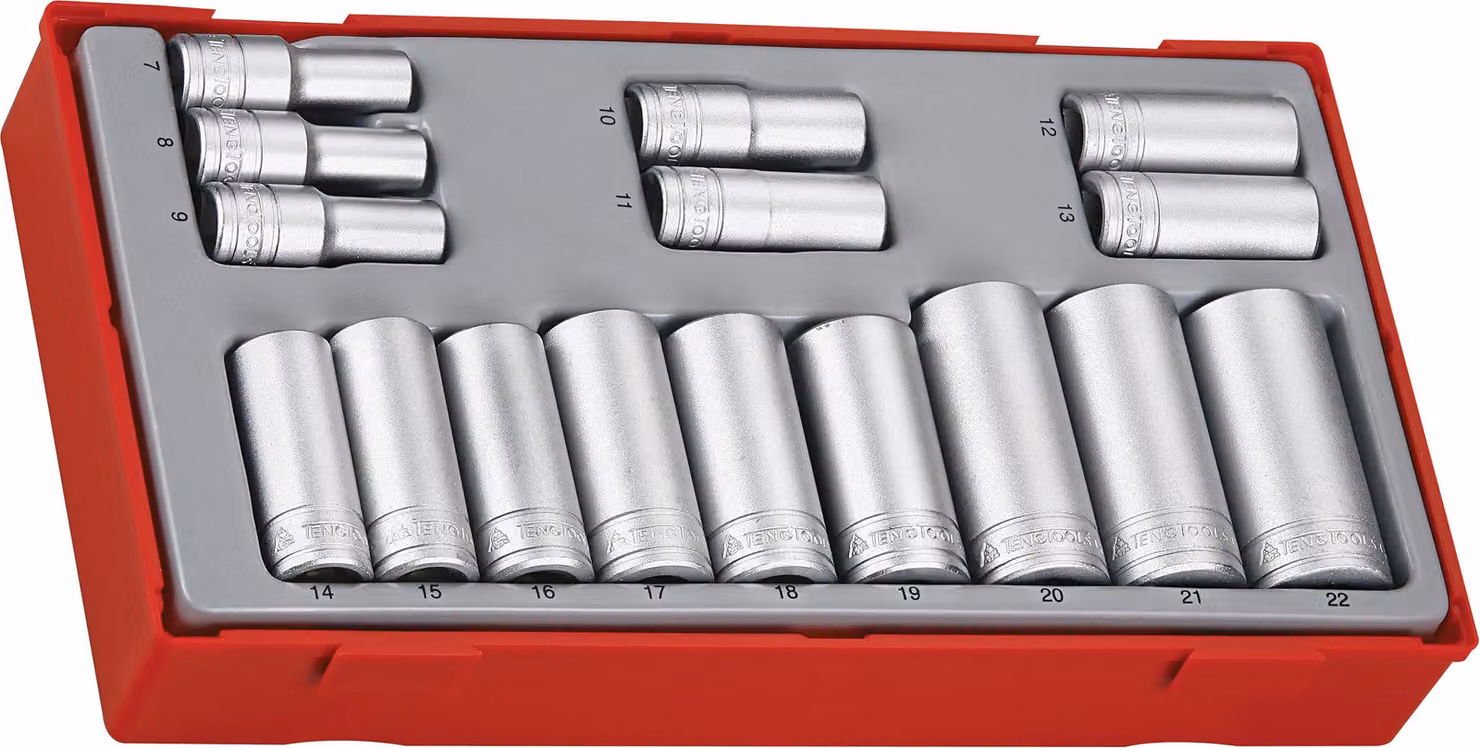 Teng Tools TT3816 Set di 16 pezzi di chiavi a bussola quadrata da 3/8"