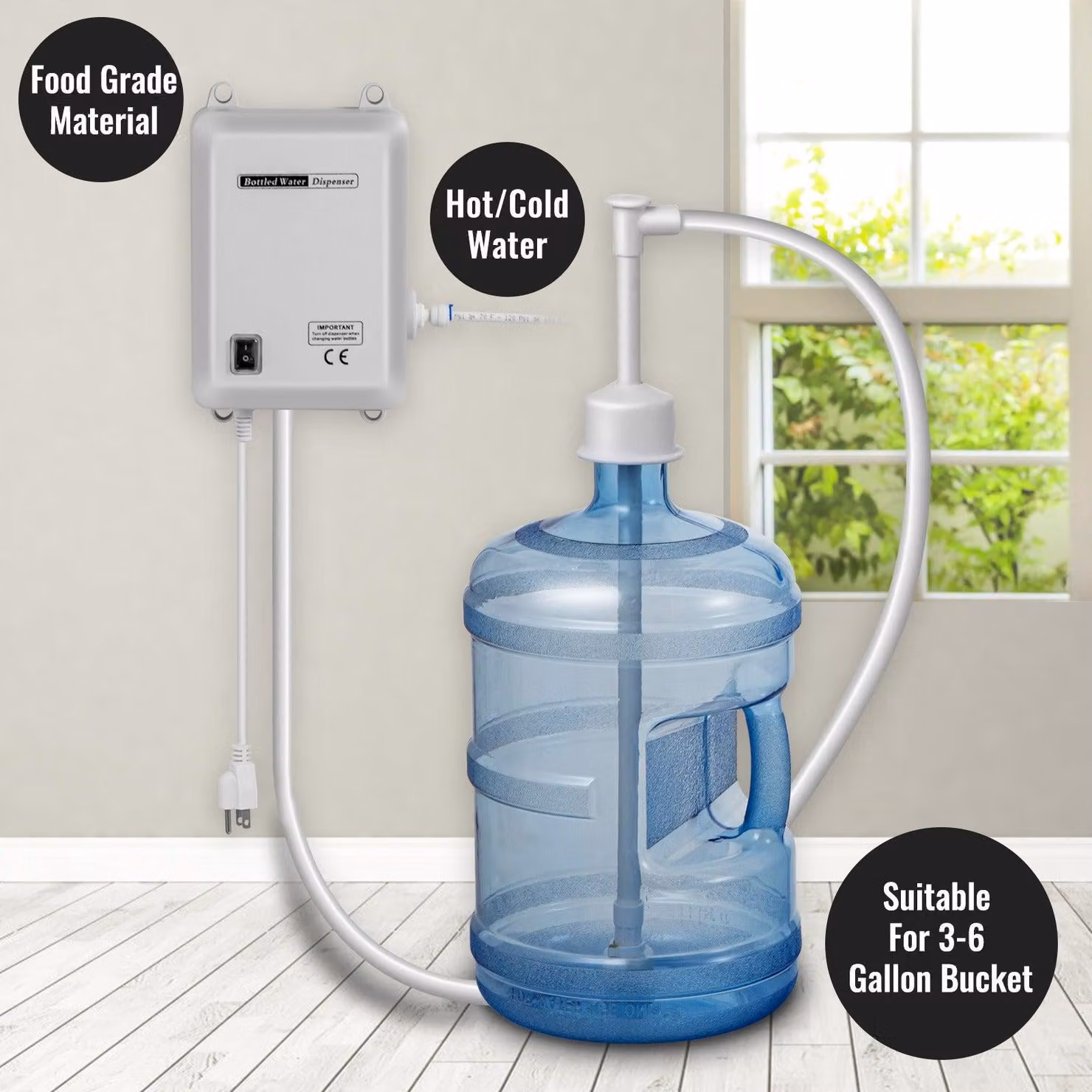Pompa per l'acqua - Distributore di acqua - Pompa per acqua potabile - Pompa elettrica - Bottiglia da 5 galloni - Arresto automatico