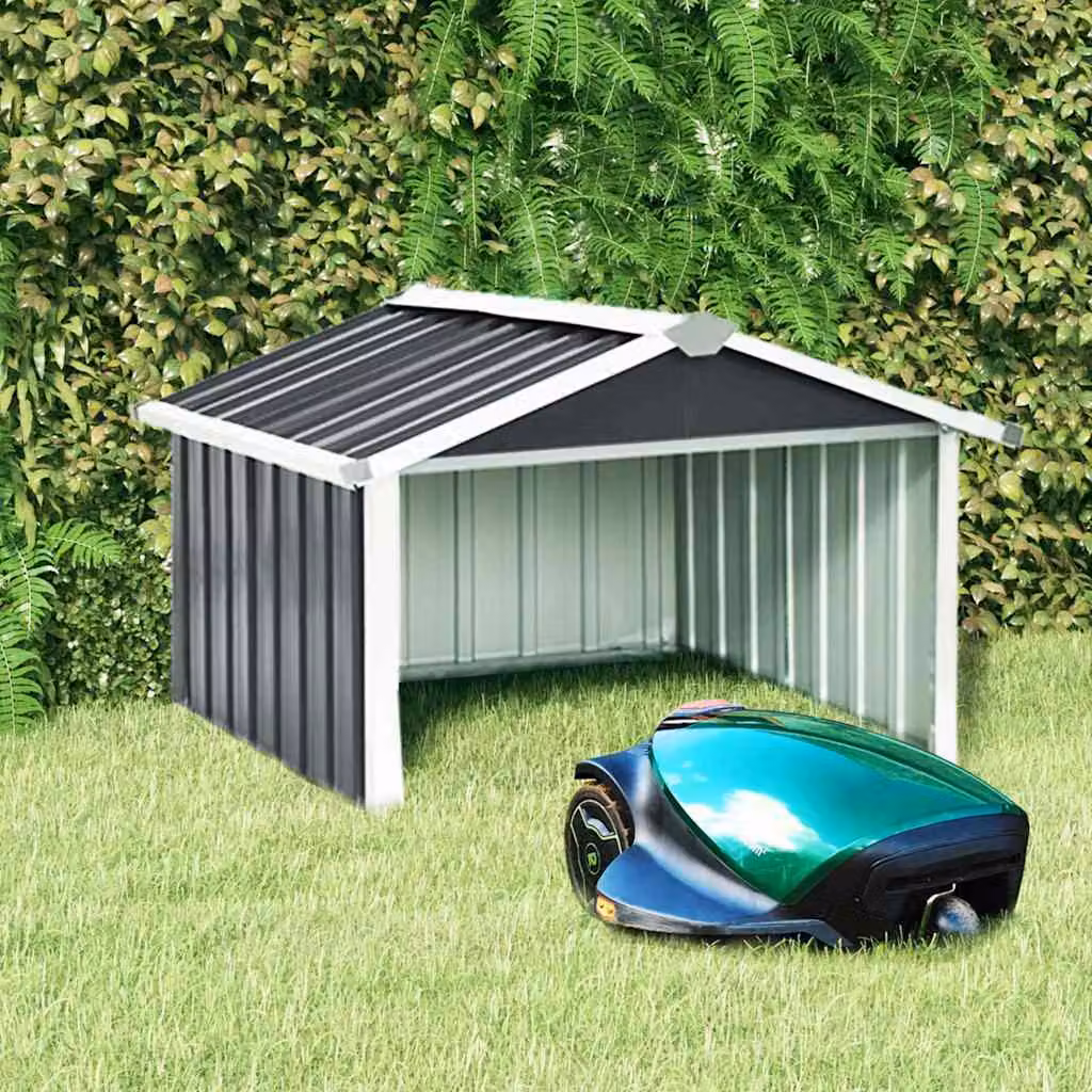 vidaXL Capanno per Robot Tosaerba in Acciaio Zincato Antracite L: 92 cm, P: 97 cm, H: 63 cm – 2