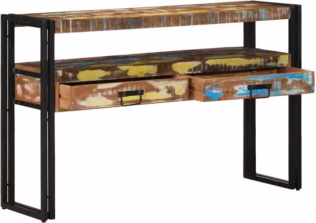 Tavolo Consolle | Tavolo d'Ingresso 120 x 33 x 75 cm Legno Recuperato Massello