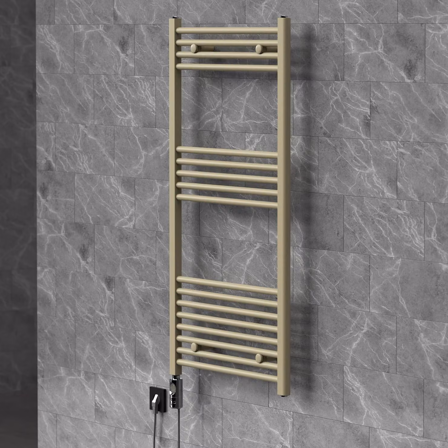 Radiatore elettrico beige, dimensioni 600x1200 mm, potenza 600W