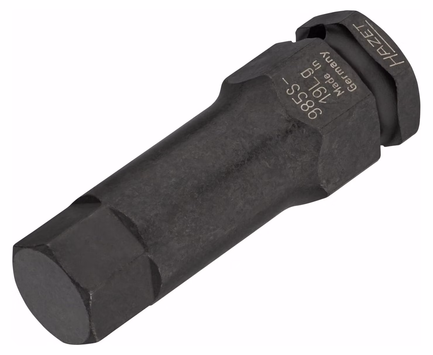 Hazet Chiave a impatto per avvitatori a macchina, inserto per cacciavite 985S-19LG, 1/2" (12,5 mm) quadrato cavo, esagono esterno da 24 mm, esagono interno