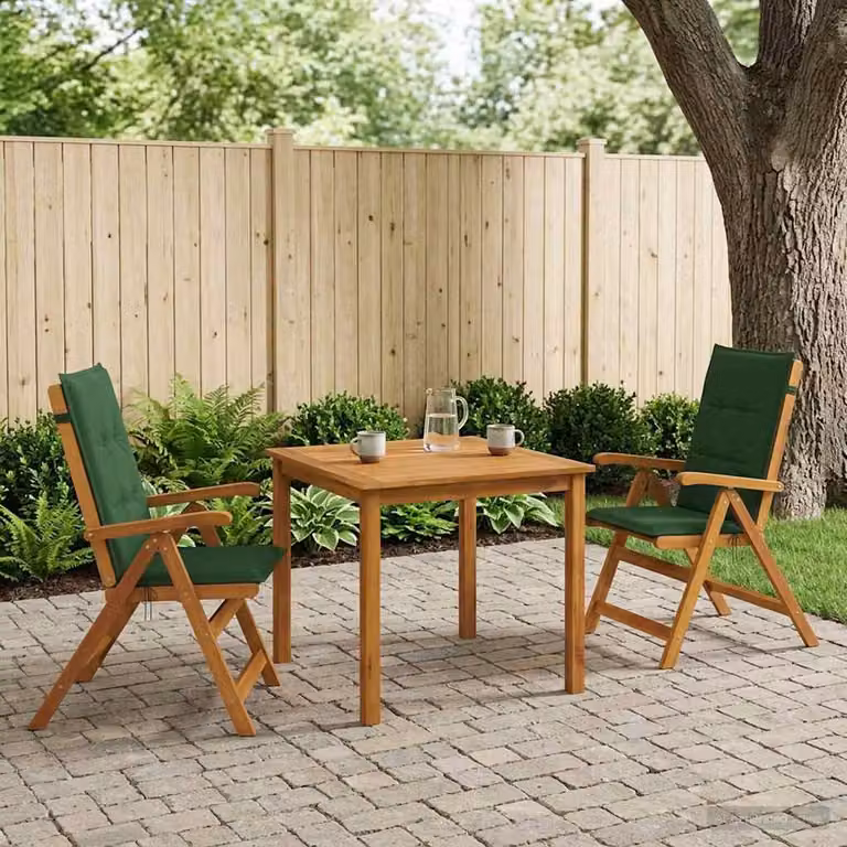 Set da pranzo da giardino vidaXL in legno di acacia oliato, 3 pezzi, verde e marrone