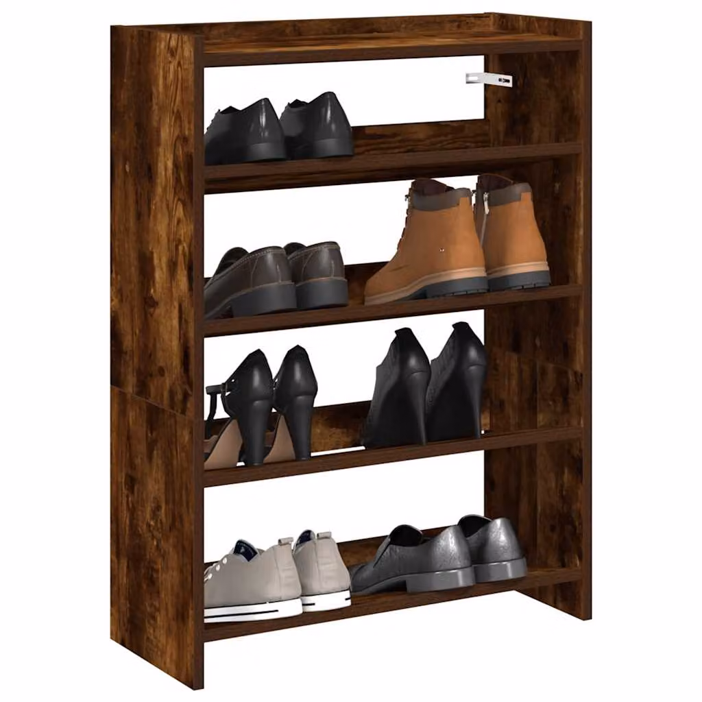 Scarpiera moderna vidaXL in legno marrone con ripiani interni, L/P/H: 60 x 25 x 81 cm