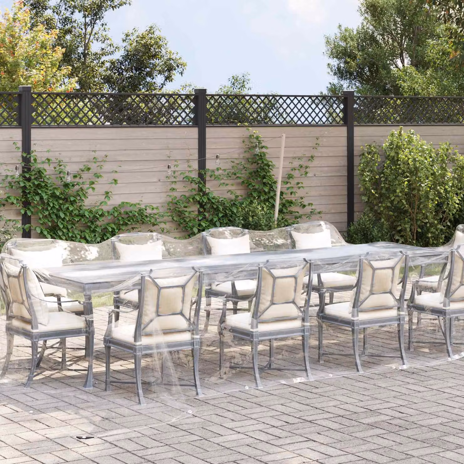 Telo coprente trasparente in PVC vidaXL 350 gsm 5 x 7 m