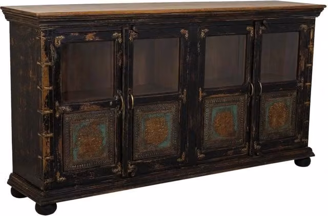 Credenza Wanderlust Deco in legno, vetro e metallo marrone L: 170 cm, P: 40 cm, H: 90 cm – 1