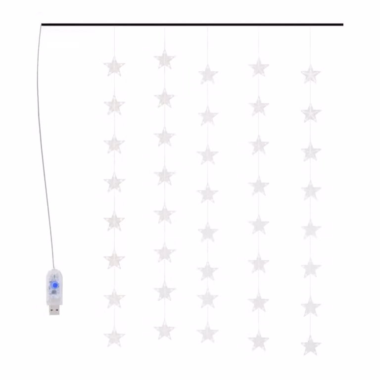 Luci Fatate a Stella a LED 200 LED Bianco Freddo 8 Funzioni