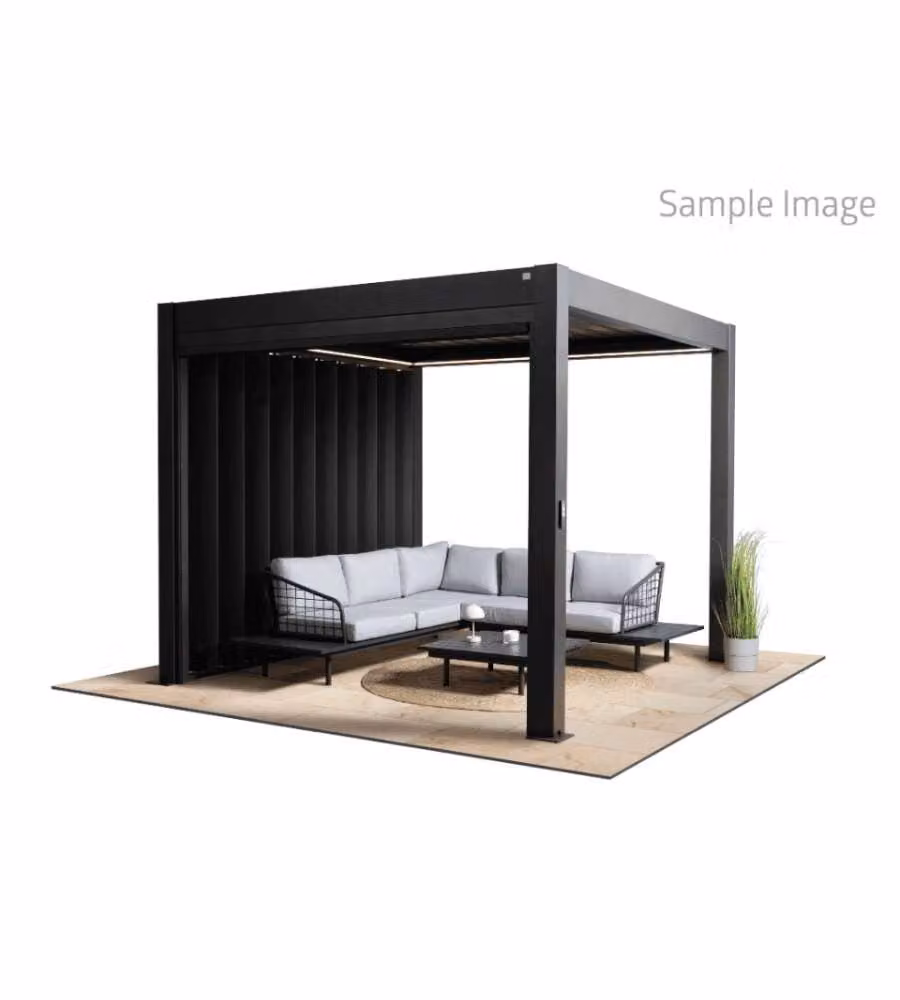 Biohort Pergola bioclimatica grigio scuro 6x3 m in acciaio elegante
