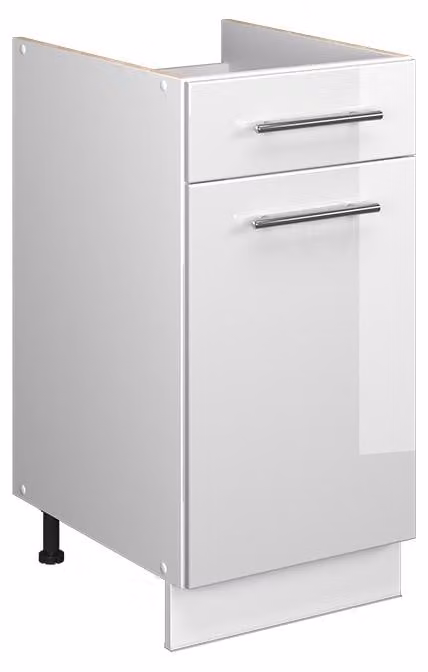 Mobile base per lavello/piano cottura Vicco Fame-Line Bianco lucido/Bianco 40 cm senza piano di lavoro, Model 60936