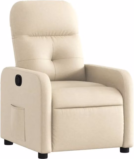 Poltrona | Sedia Relax Reclinabile in Tessuto Crema