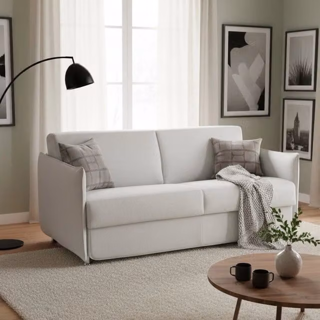 Divano Letto Verceia DMORA 2 Posti Sfoderabile Beige L: 160 cm, P: 95 cm