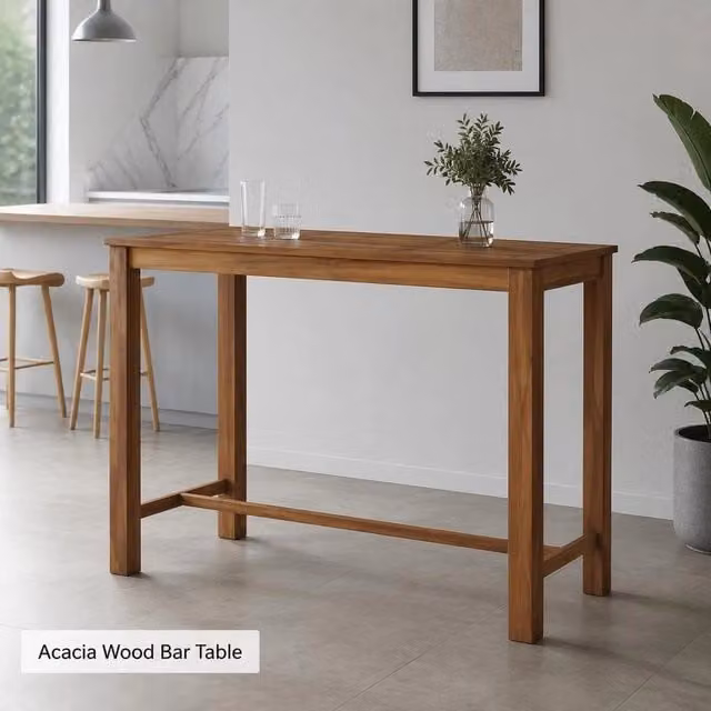 Bar Table Solid Acacia Wood 150x70x105 Cm