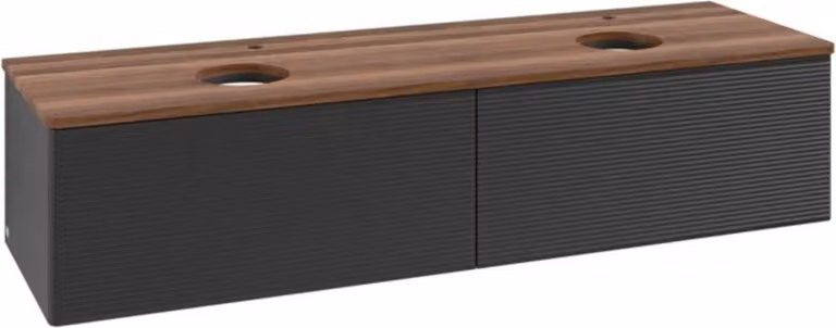 Mobiletto V&B con struttura frontale, con illuminazione Antao 160x50cm, HL, WBP w. wal, bla m Lac