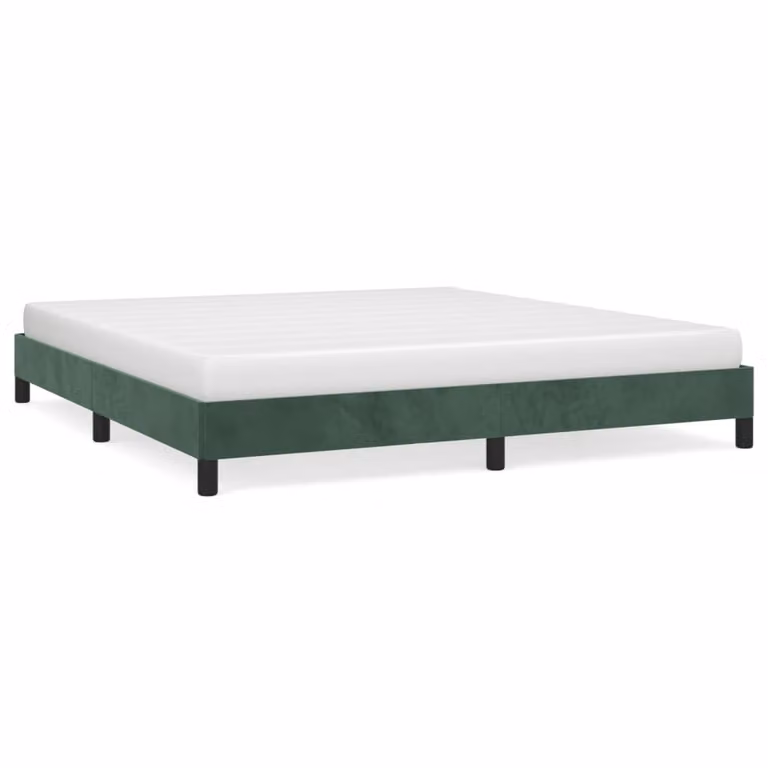 Giroletto senza Materasso Verde Scuro 160x200 cm in Velluto