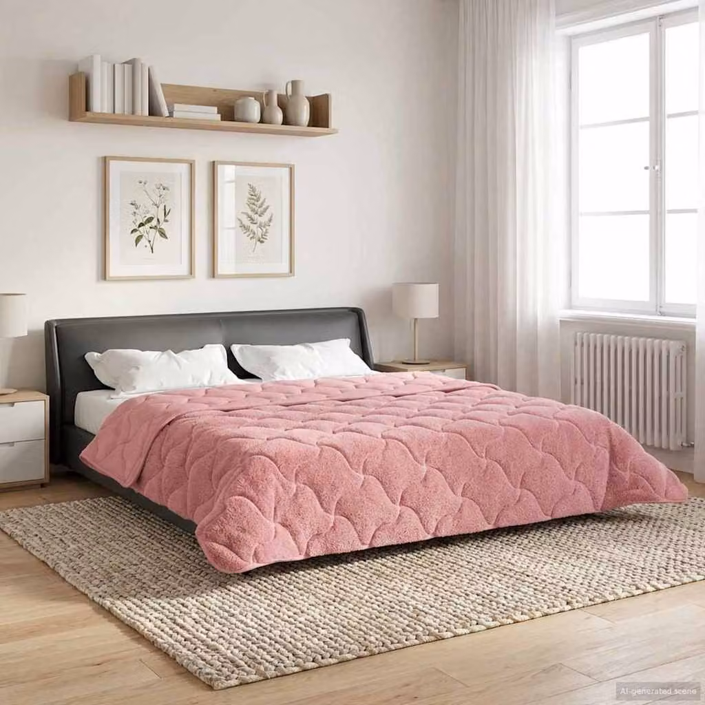 Piumino estivo reversibile in microfibra traspirante vidaXL, Rosa, L 240 x P 220 cm