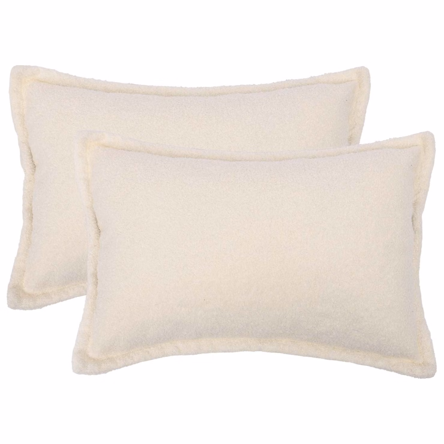 Set di 2 federe vidaXL HOUTEN in tessuto bouclé color crema, L 60 cm x P 40 cm