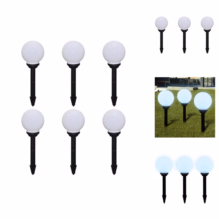 vidaXL Luci da vialetto, 6 pezzi, LED, 20 cm con picchetto - Illuminazione da esterno