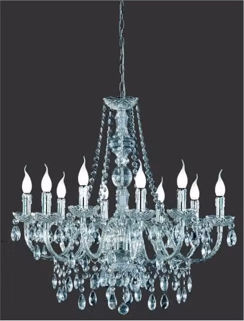 Lampadario Classico 10 Luci Lüster Cromo Pendenti Decorativi Trio Lighting