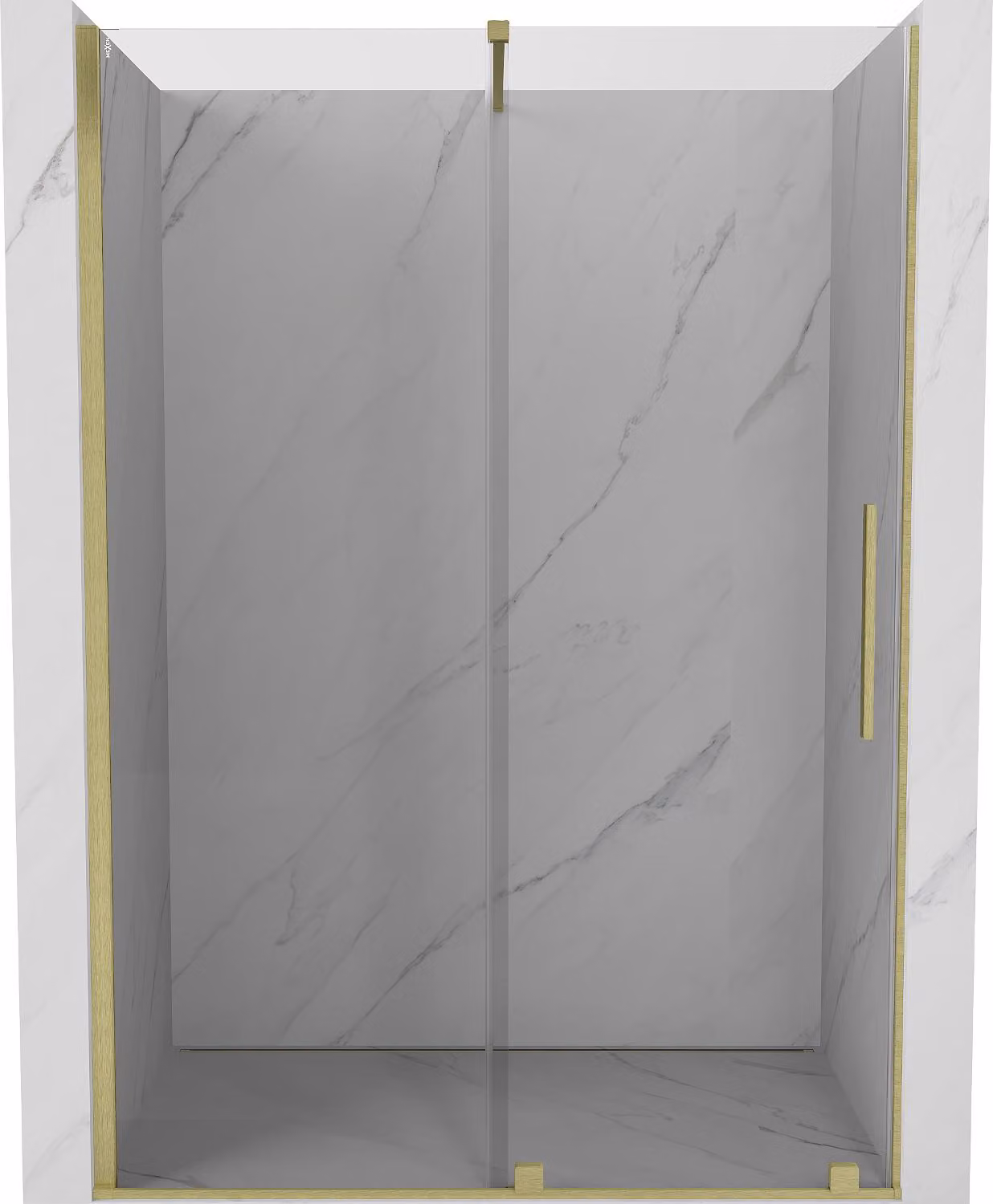 Mexen Velar porta doccia scorrevole 160 cm, trasparente, oro spazzolato - 871-160-000-01-55