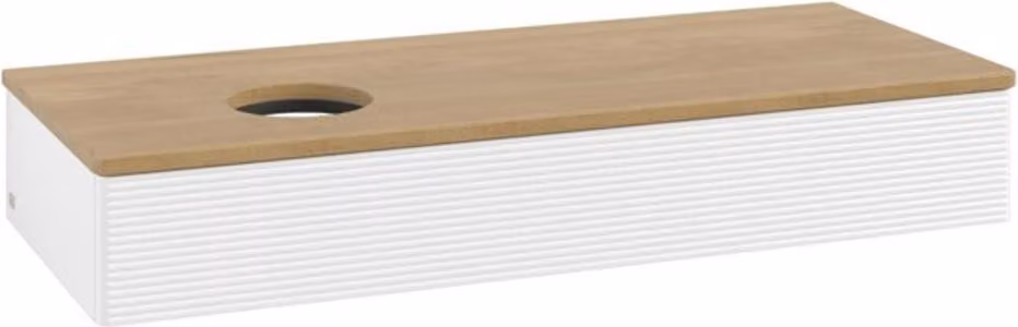 V&B Mobiletto con struttura frontale, con illuminazione Antao 120x19x50cm, WBP hon. Oa, wh. m Lac