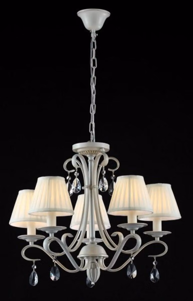 Lampadario da soffitto in stile barocco, marca Casa Padrino, con cristalli, color crema e oro, dimensioni 58 x 50 cm (altezza). Stile antico