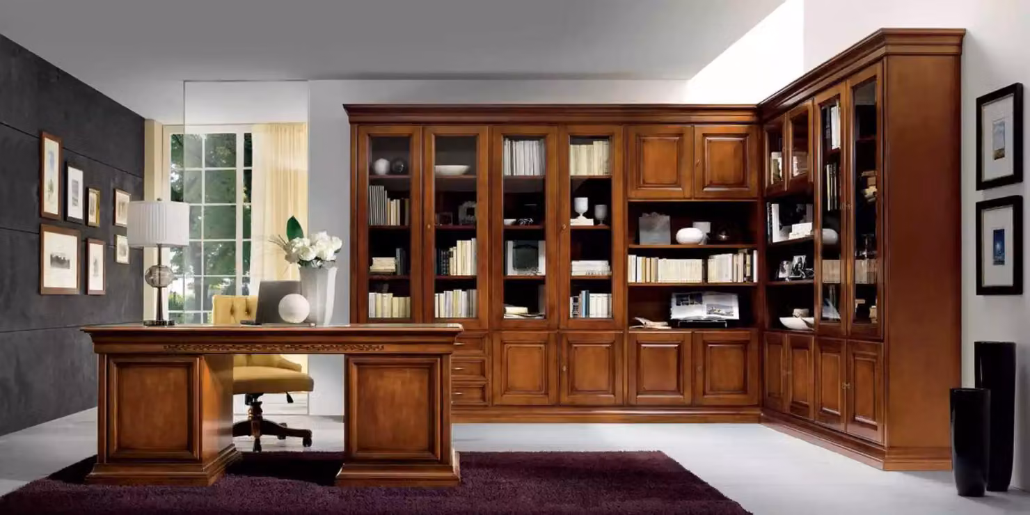 Klassischer Schreibtisch Büromöbel Holzmöbel Braun Tisch Möbel Büro