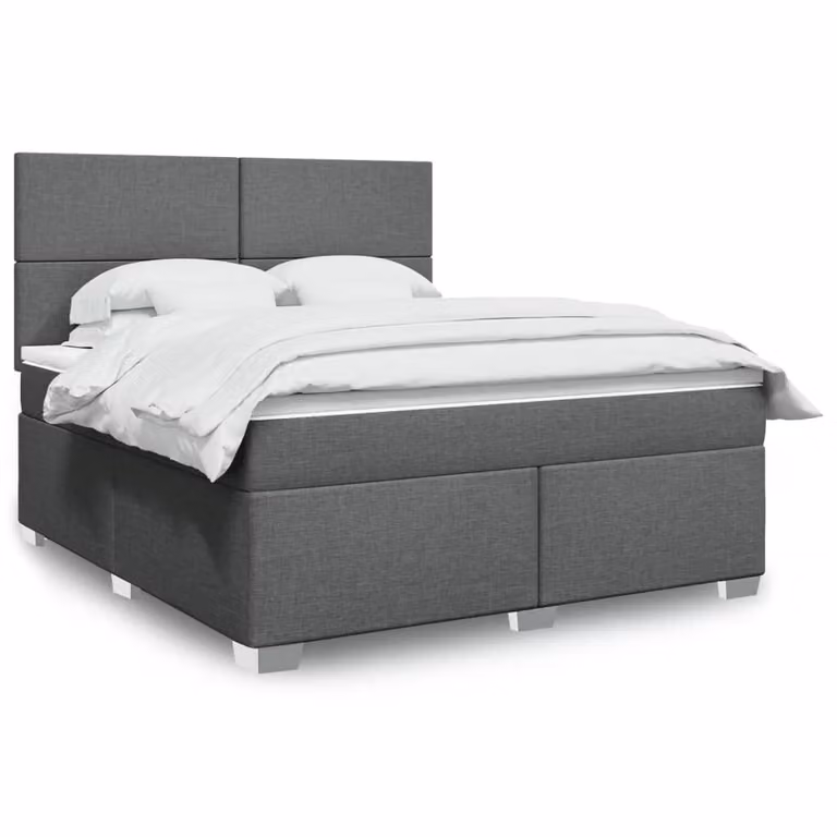 vidaXL Letto Ibrido con Materasso a Molle Insacchettate e Cassetti, Grigio e Bianco, L/P/H: 180 x 200 cm
