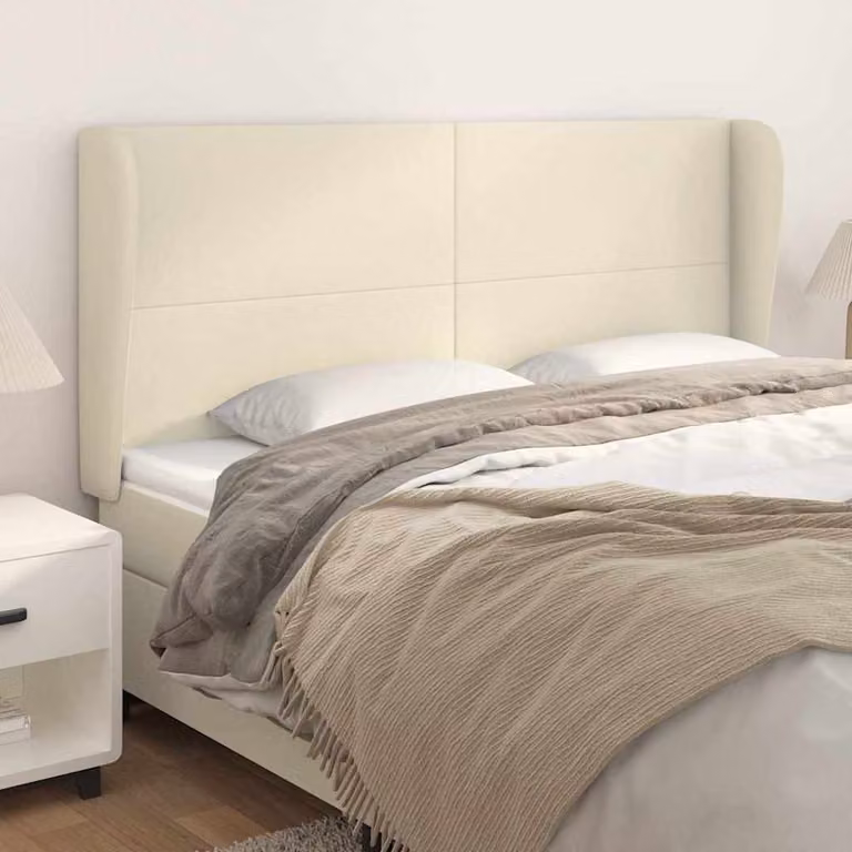Testiera ad orecchio vidaXL in similpelle beige L: 203 cm, P: 23 cm, H: 118/128 cm