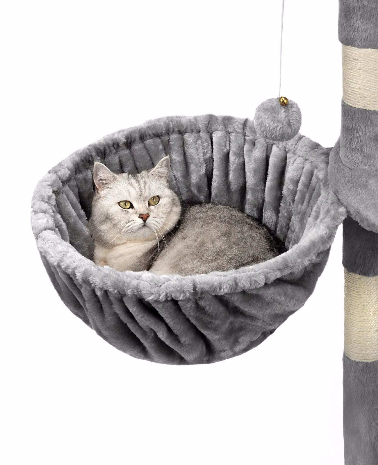 lionto Set da 2 cucce per tiragraffi, superficie di riposo con robusto telaio in metallo e rivestimento in tessuto, diametro 40 cm, profondità 25 cm, grigio chiaro