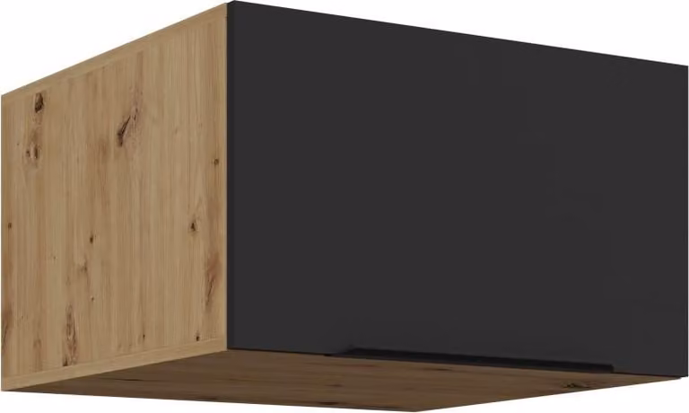 Mobile alto profondo con ante a battente LUNARA - larghezza 60 cm, rovere nero / artigianale