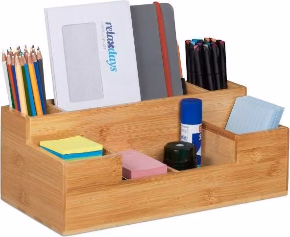 Organizzatore da scrivania in bambù