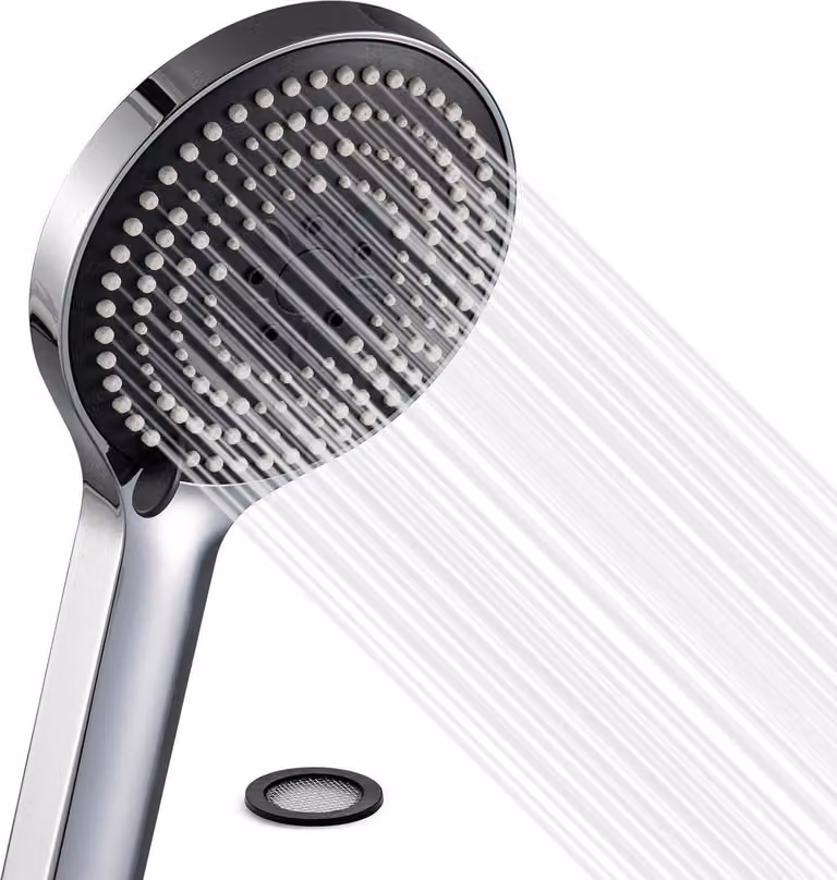 Soffione grande con 6 modalità di getto Cromato a risparmio idrico - Diametro XXL 130 mm