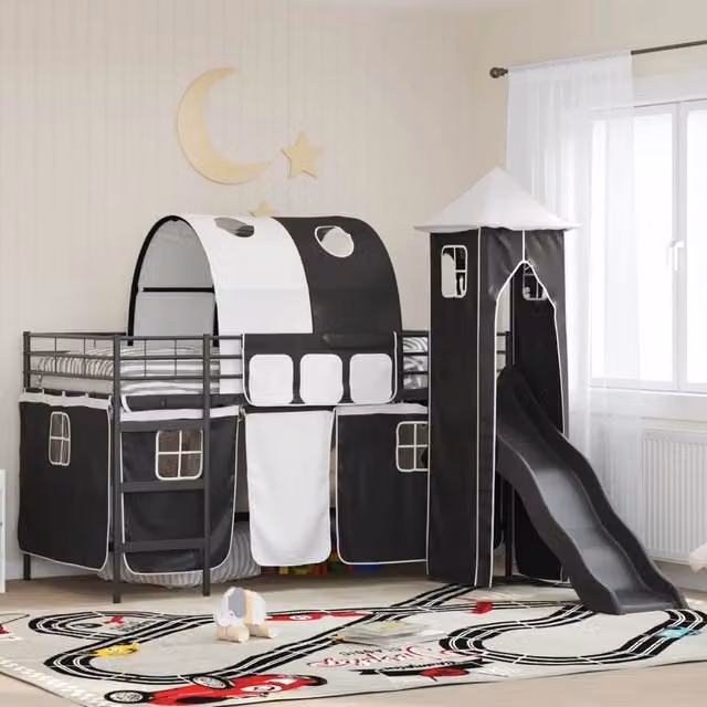 Letto a castello per bambini Nero 90 x 200 cm Metallo 42020874