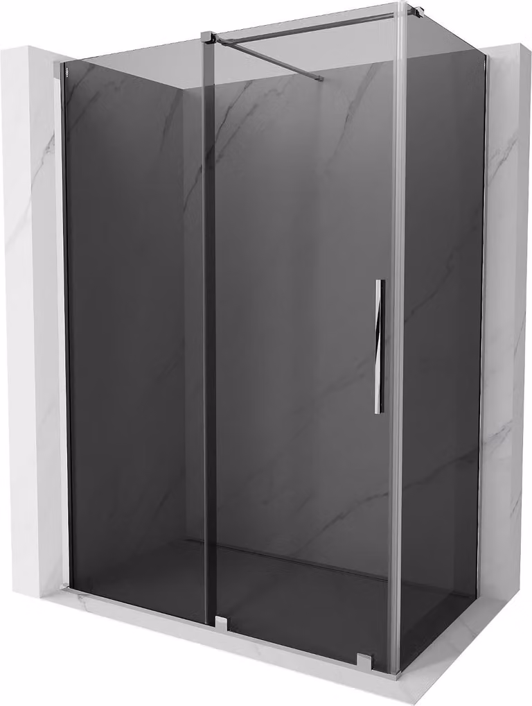 Mexen Velar cabina doccia scorrevole 150 x 85 cm, grafite, cromo - 871-150-085-41-01