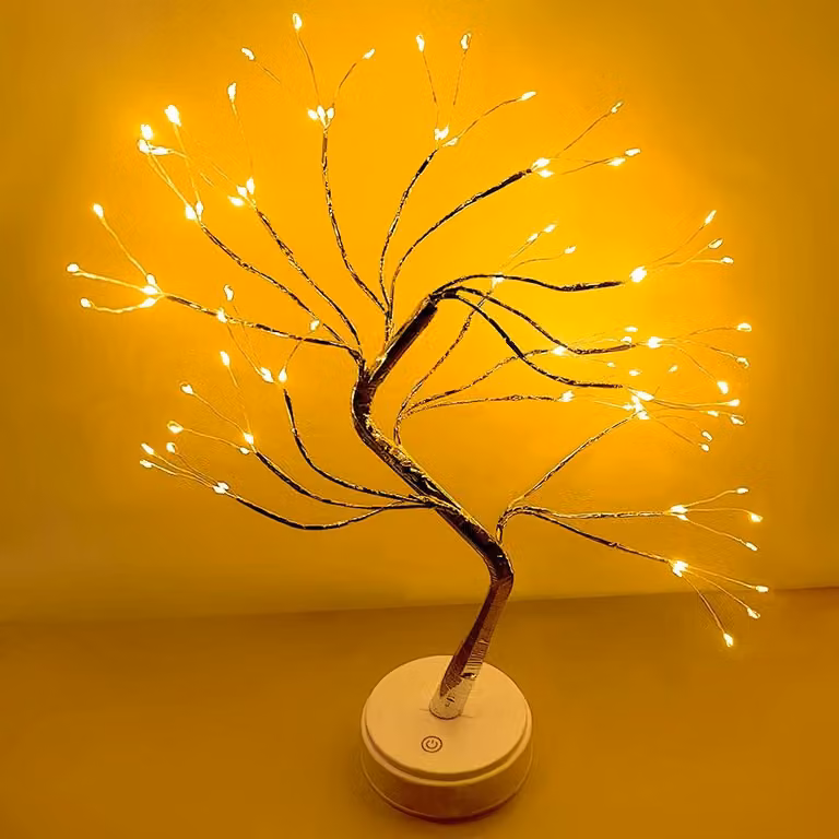 Albero di luci a LED, 108 luci bianche calde, 50 cm, interruttore a sfioramento