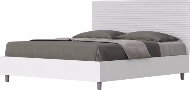 Letto Matrimoniale con Contenitore e Rete a Alzata GIORDANOSHOP Bianco L/P/H: 160 x 200 x 113 cm