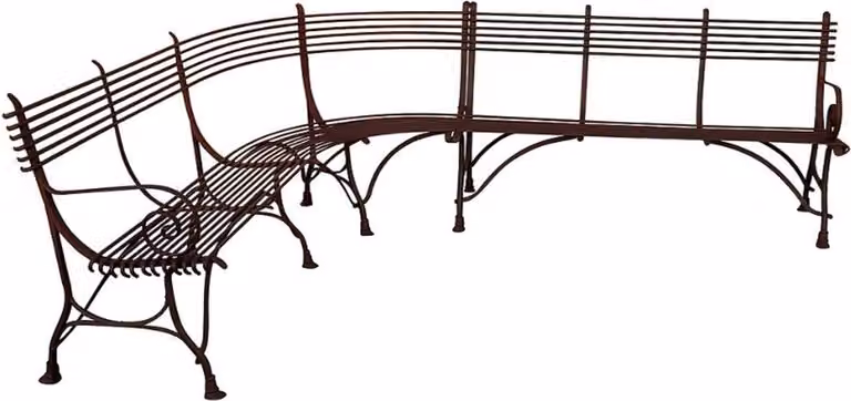 Casa Padrino Panchina da giardino in stile liberty 210 x 250 cm - Vari colori - Panchina in ferro battuto fatta a mano - Panchina ad angolo - Mobili da giardino