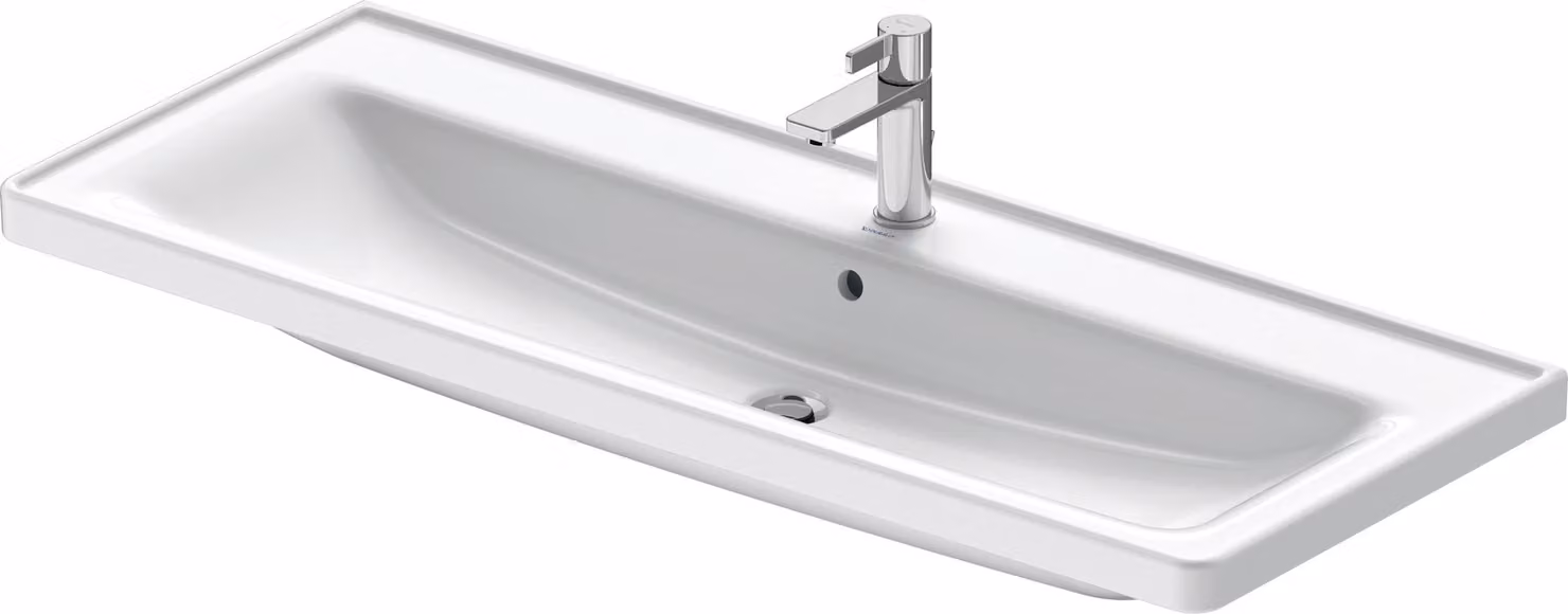 Duravit D-Neo lavabo, 1205x480mm, 1 trou pour robinet, avec trop-plein, blanc brillant, 2367120000, 2367120000