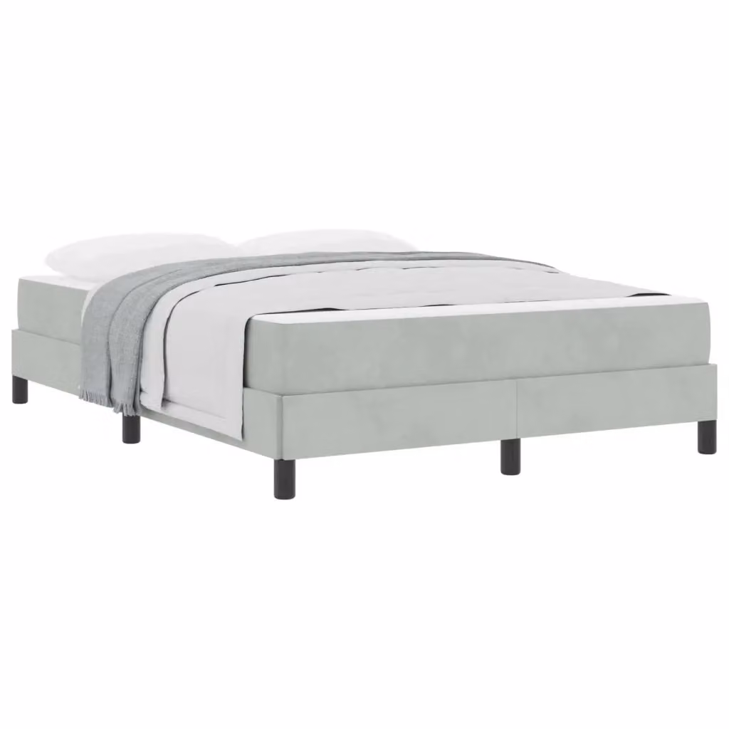 Letto a molle con materasso vidaXL in tessuto grigio, L/P/H: 140 x 190 x 45 cm – 2