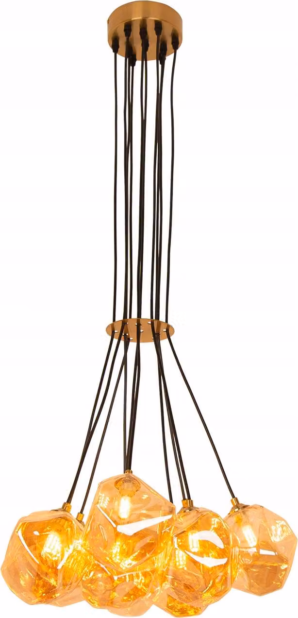 Lampada da soffitto Lampada a sospensione Lampadario per soggiorno Sala da pranzo Oro 10 sfere di vetro