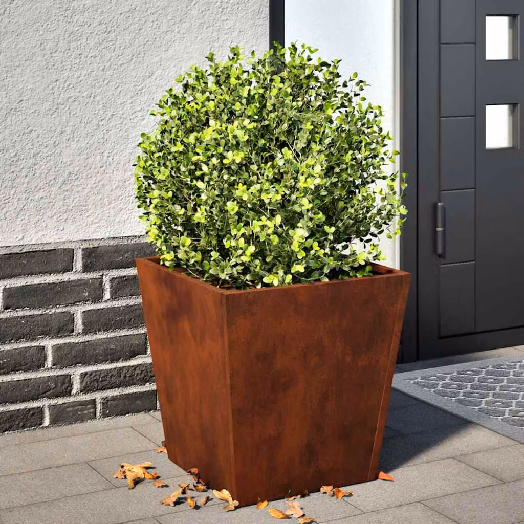 Set di 2 fioriere da giardino vidaXL in acciaio color marrone, L/P/H: 40 x 40 x 40 cm