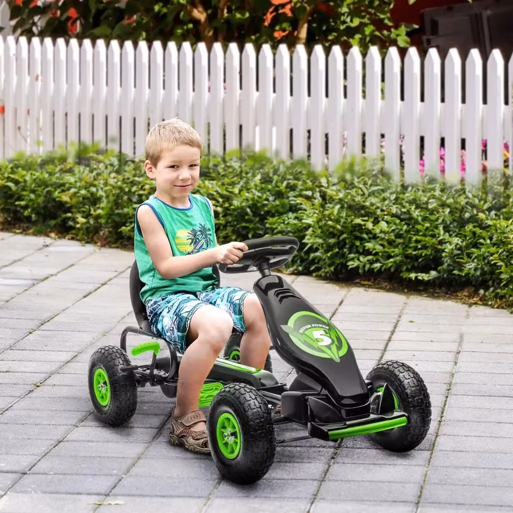 Go Kart a Pedali Giordanoshop per Bambini in Metallo e Plastica Verde e Nero L: 121 cm, P: 58 cm, H: 61 cm – 2