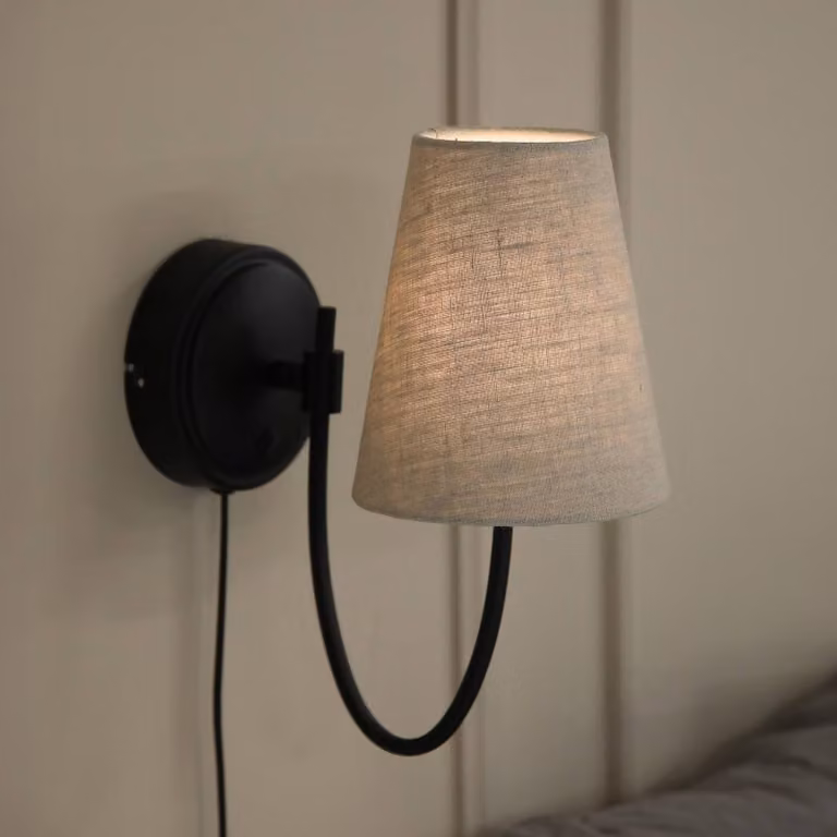 Markslöjd Applique da parete Amar, Crema / Ambra, Soggiorno / Sala da pranzo, Tessuto / Stoffa / Seta, Moderno, Applique