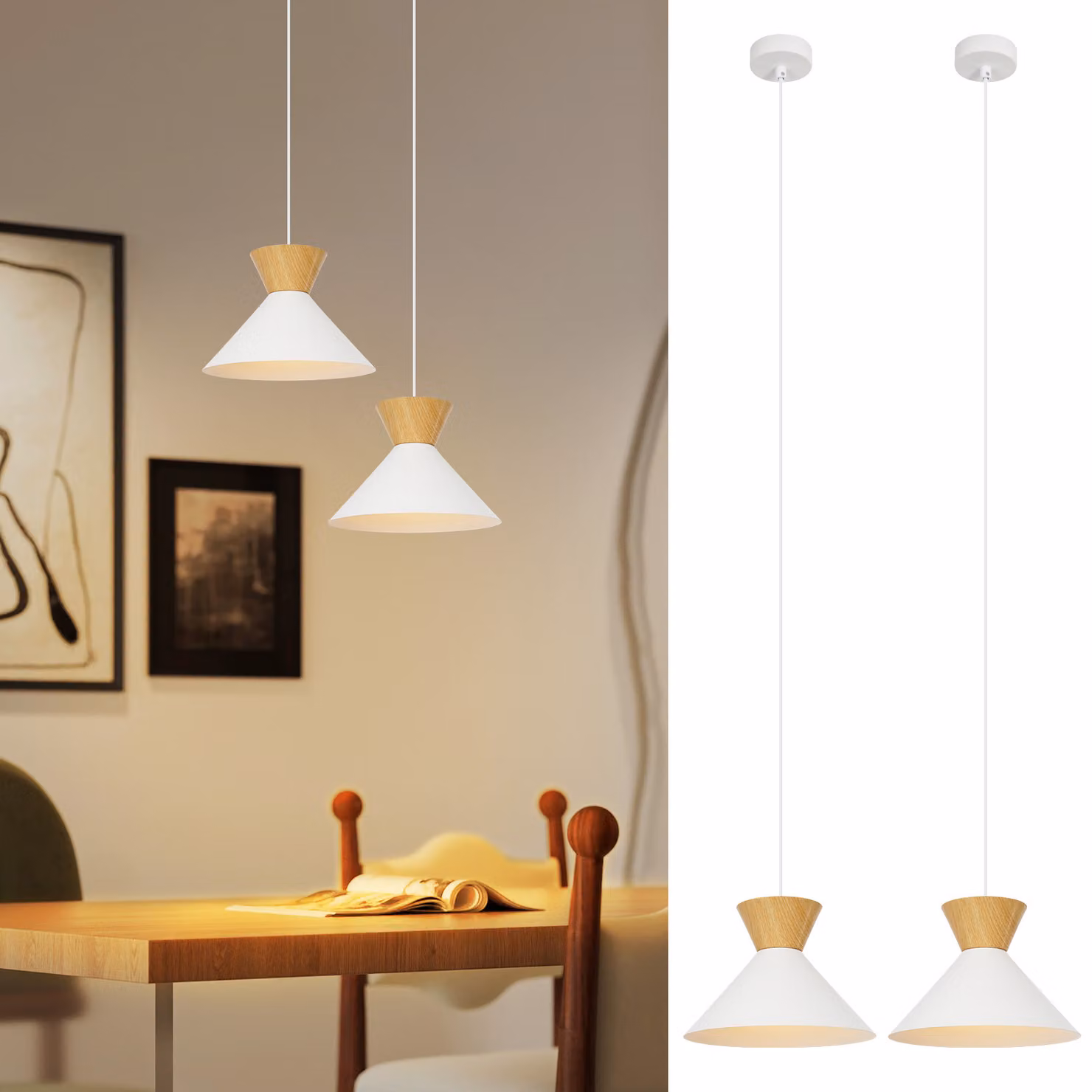 ZMH lampada a sospensione moderna per sala da pranzo lampada a sospensione 2 x lampada da tavolo da pranzo bianco E27 metallo lampada a sospensione camera da letto 1 fiamma retrò appeso sala da pranzo lampada a sospensione interna per cucina soggiorno bar
