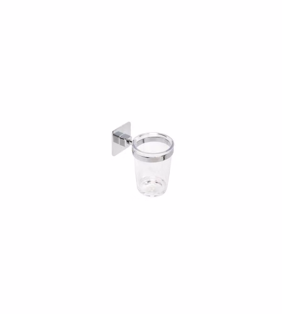 Metaform Portaspazzolini Cold Wind Cromo in resina trasparente 7,3 cm