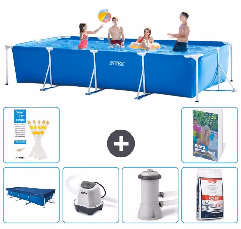 Piscina fuori terra rettangolare - 450x220x84 cm - composta da 5 elementi - modello S127